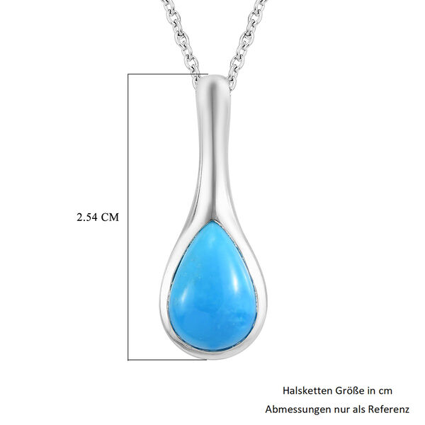 Natürlicher Sleeping Beauty Türkis-Solitär-Anhänger mit Kette in Silber, 2,36 ct. image number 6