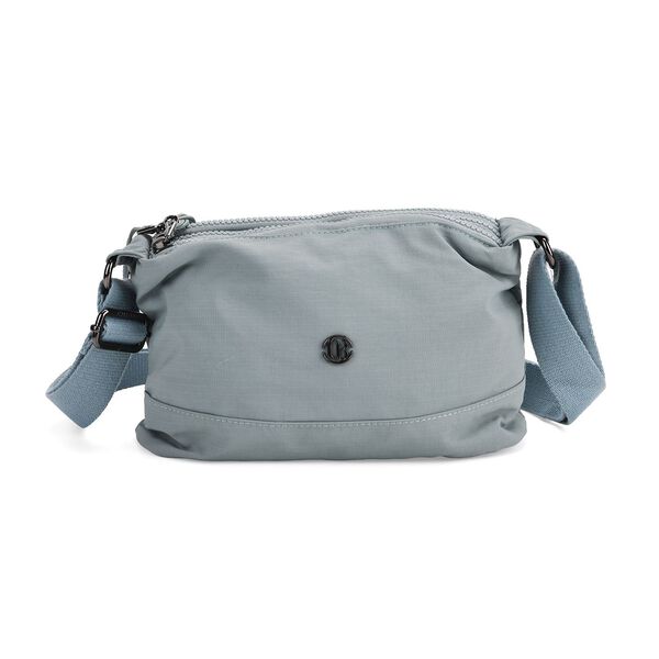 Crossbody-Tasche aus Nylon, mit mehreren Rei&szlig;verschlussf&auml;chern und verstellbarem Schulterriemen, 24x15x9cm, Schwarz