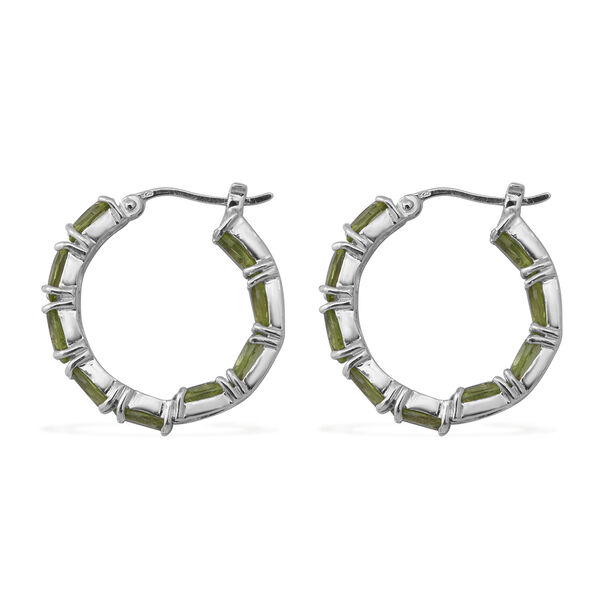 Natürliche Peridot-Creolen in Silber, 8,64 ct. image number 3