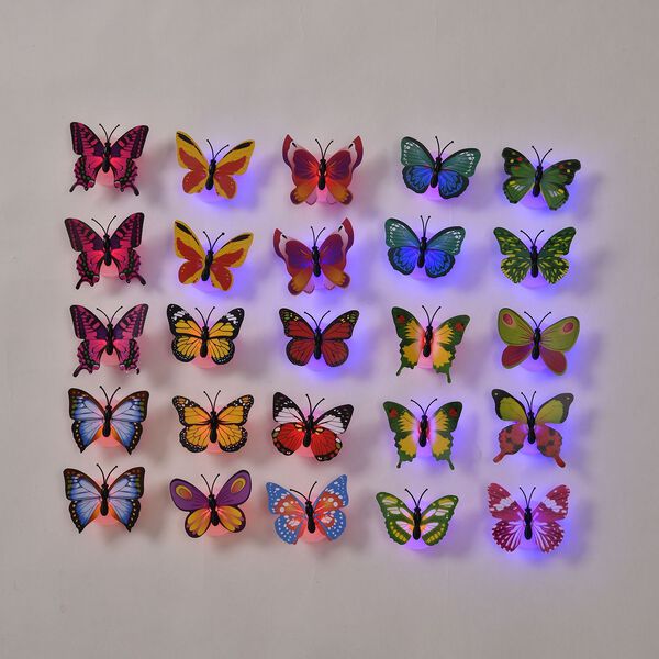 25er LED-Set aus mehrfarbigen Schmetterlingen image number 5