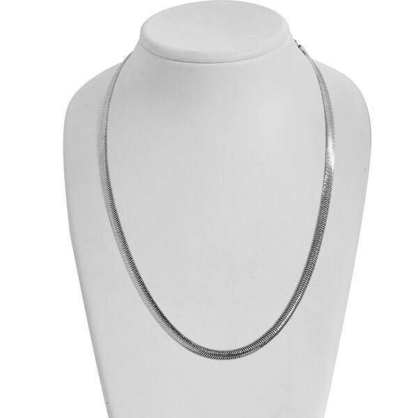 Fischgr&auml;tenkette 45 cm in rhodiniertem 925 Silber image number 1