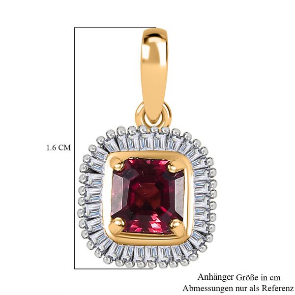 AAAA Rubellit und Diamant Anhänger in 585 Gold - 0,94 ct. image number 4