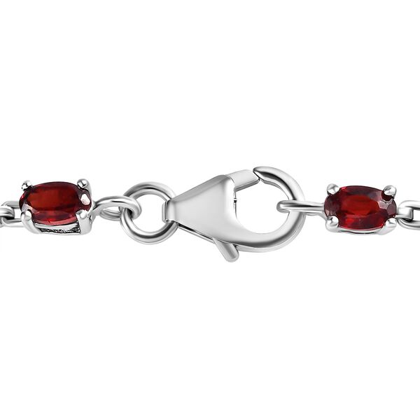 Mosambik Granat Armband, ca. 18 cm, 925 Silber platiniert, ca. 7.52 ct image number 4