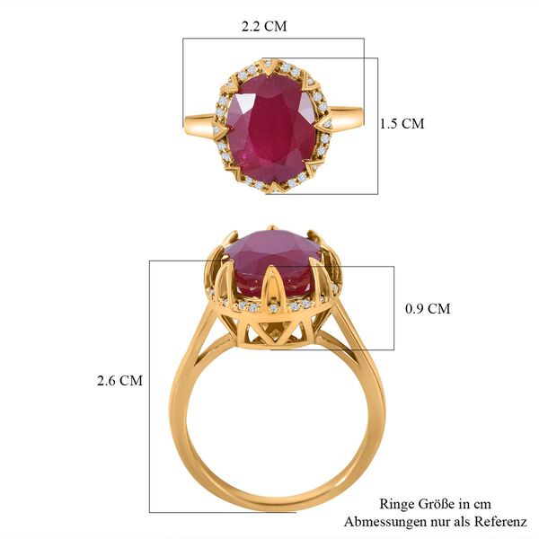 AA afrikanischer Rubin und Zirkon-Ring - 7,36 ct. image number 4