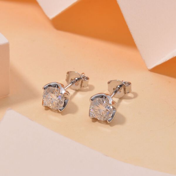 Moissanit Ohrringe, 925 Silber rhodiniert - 1,60 ct. image number 2