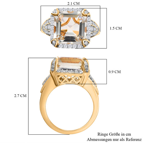 Prasiolith und Zirkon Ring- 7,10 ct. image number 7