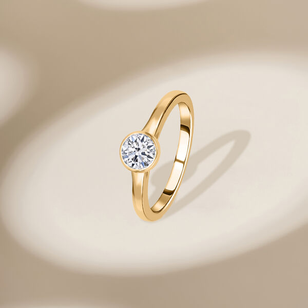 LUXURIANT IGI zertifizierter SI GH Labor-Diamant-Ring in 585 Gelbgold - 1 ct. image number 5