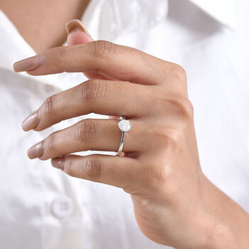 D'Joy Moissanit Ring, 925 Silber platiniert - 0,99 ct.