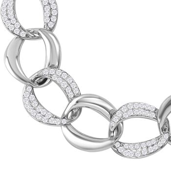 Wei&szlig;er Zirkonia Armband ca. 19 cm 925 Silber rhodiniert