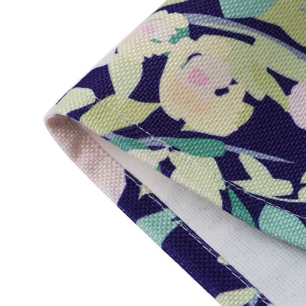 4er-Tischset, Blumenmuster, Dunkelblau image number 3