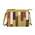 100% echte Leder Patchwork Umhängetasche, Gelb