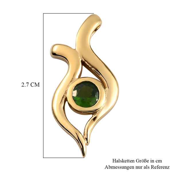 Nat&uuml;rlicher Chromdiopsid Anh&auml;nger 925 Silber vergoldet ca. 0.54 ct image number 6