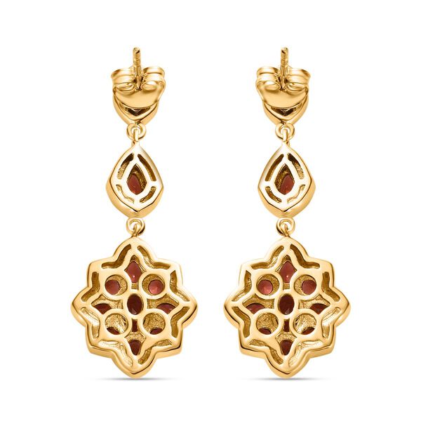 Mosambik Granat Ohrringe, 925 Silber Gelbgold Vermeil, ca. 4.72 ct image number 5