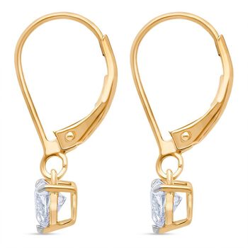 LUXURIANT SGL zertifizierte VS-GH Labor Diamant Ohrringe, 925 Silber 750 Gelbgold Vermeil - 1 ct.