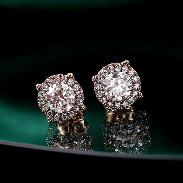 Moissanit Schmuckset - 925 Silber mit 750 Roségold Vermeil image number 16