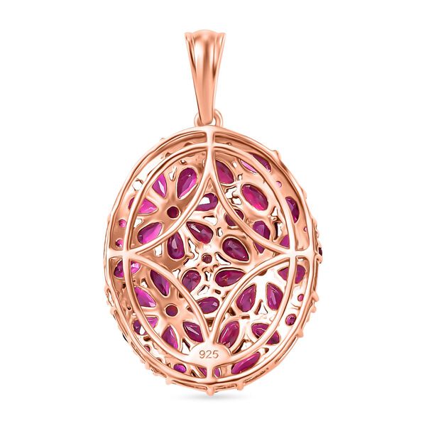 Rhodolith Granat Anh&auml;nger 925 Silber 750 Ros&eacute;gold Vermeil ca. 8.30 ct image number 5