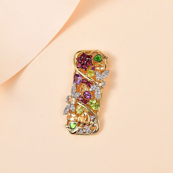 GP Italian Garden Kollektion - Multi-Edelstein und Kanchanaburi blauer Saphir-Anh&auml;nger - 3,42 ct. image number 2