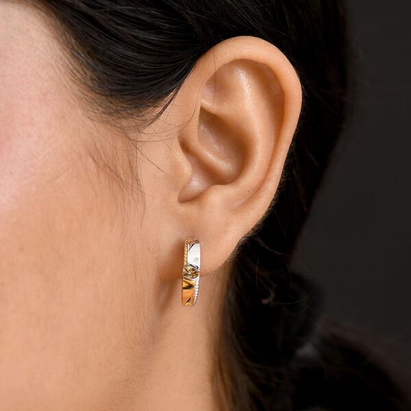 D&rsquo;Joy AA nat&uuml;rliche goldene Tansanit zweifarbige Creolen  - 0,33 ct image number 2