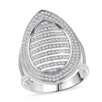 LUSTRO STELLA wei&szlig;er Zirkonia Cocktail Ring