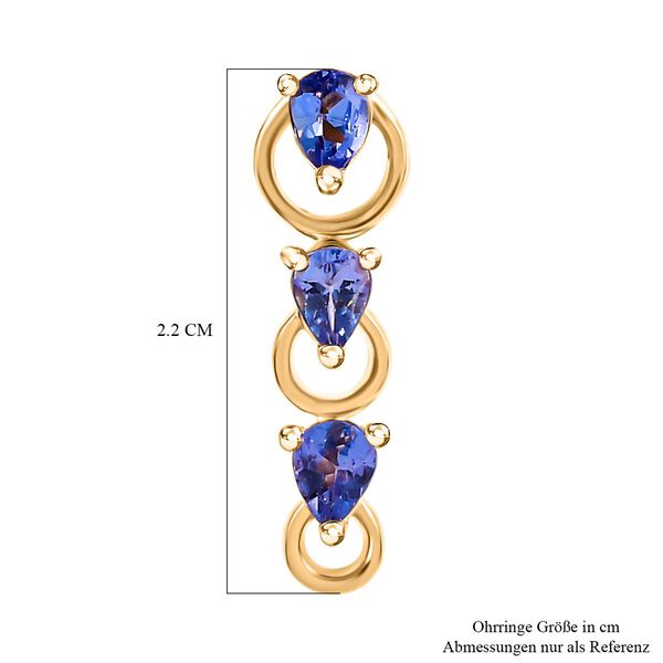 Tansanit Ohrringe 925 Silber vergoldet ca. 0.91 ct image number 6