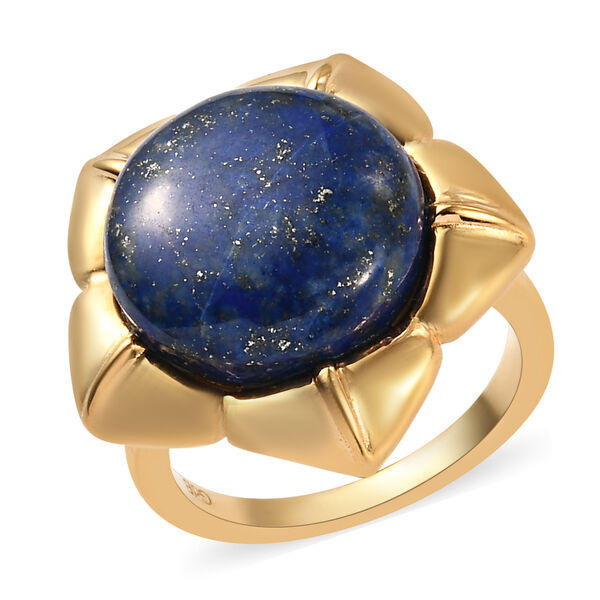 Lapislazuli-Ring, Ionenbeschichtetes Messing, 750 Gelbgold vergoldet  ca. 10,14 ct image number 4
