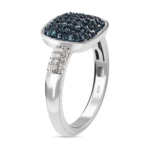 Blauer Diamant Ring, 925 Silber platiniert (Gr&ouml;&szlig;e 20.00) ca. 0.50 ct image number 4