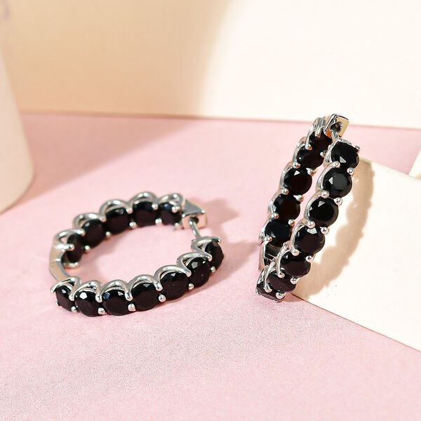 Infinity schwarze Turmalin-Inside-Out-Creolen image number 2