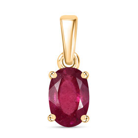 Afrikanischer Rubin (Fissure gefüllt) Anhänger 925 Silber vergoldet ca. 0.69 ct