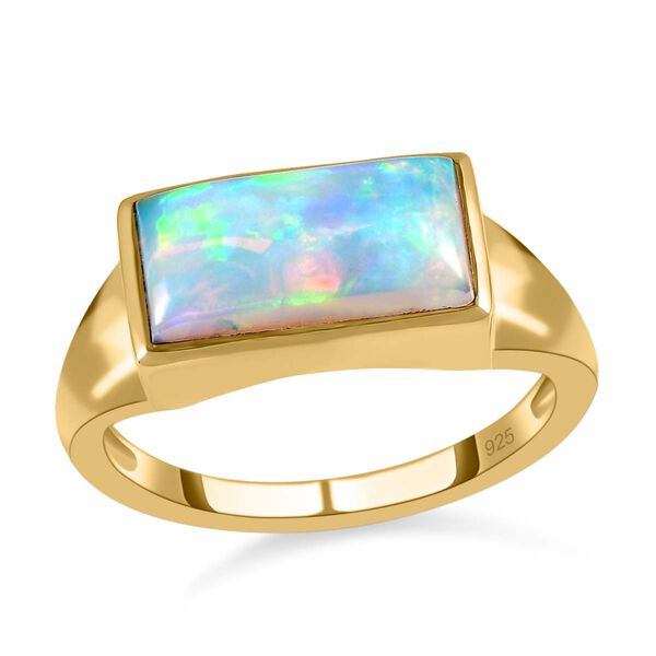 Nat&uuml;rlicher, &auml;thiopischer Welo Opal Ring, 925 Silber Gelbgold Vermeil (Gr&ouml;&szlig;e 20.00) ca. 1.65 ct image number 4