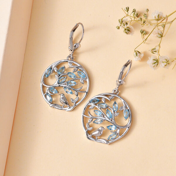 Schweizer Blautopas Ohrringe - 1,96 ct. image number 2