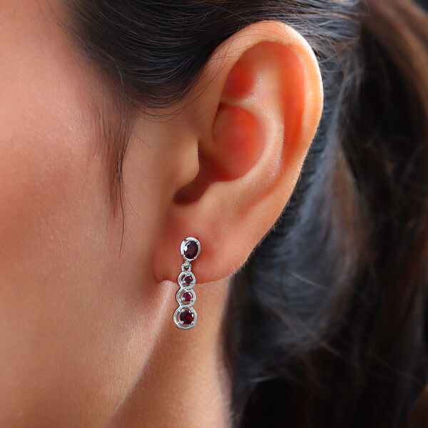 Anthill Granat Ohrhänger 925 Silber platiniert ca. 0,88 ct  image number 3