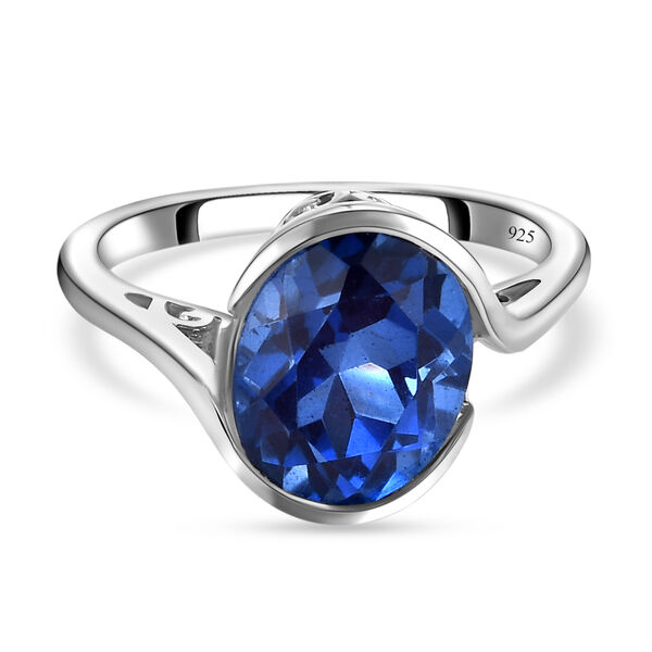 Ceylonfarbener Quarz-Ring, 925 Silber platiniert -2,93 ct.  image number 0