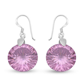 Simulierter Rosa Diamant Ohrringe 925 Sterling Silber ca. 51.00 ct