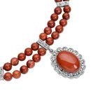 Rote Jaspis Halskette, ca. 45 cm, silberfarben ca. 96.00 ct image number 2