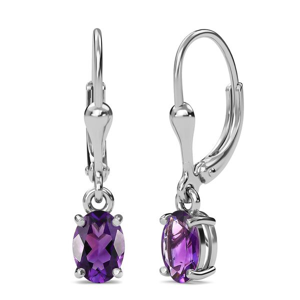 AAA Marokkanische Amethyst-Solit&auml;r-Ohrh&auml;nger, 925 Silber platiniert, 2,29 ct. image number 4