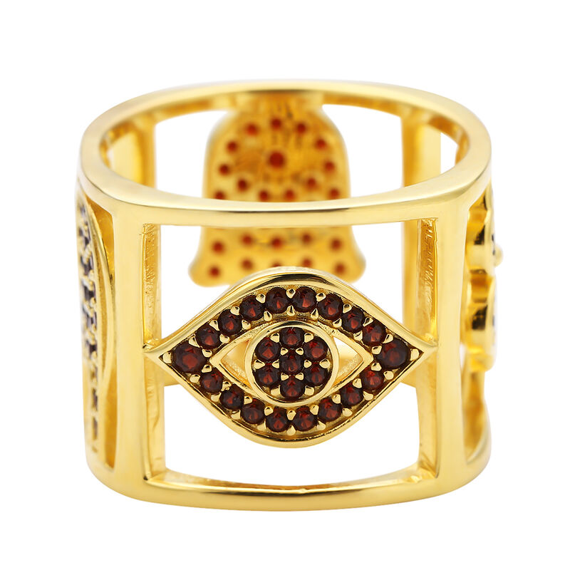 Roter Granat-Ring, 925 Silber vergoldet  ca. 1,42 ct image number 0