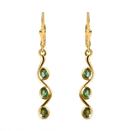 Natürliche Merelani Mint-Granat Ohrringe, 925 Silber Gelbgold Vermeil ca. 1.13 ct image number 0