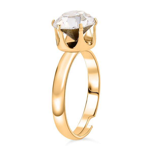 4er Set - Wei&szlig;er Kristall Schmuckset Nickelfreies Messing Goldfarben, Flexibles (Gr&ouml;&szlig;e 17.00-18.00) image number 4