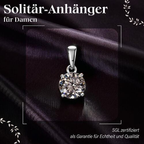 LUXURIANT DIAMOND- SGL zertifizierter VS-EF Labor Diamant Anhänger in 585 Weißgold - 1 ct. image number 6