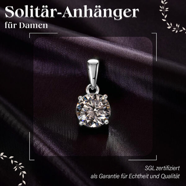 LUXURIANT SGL zertifizierter VS-EF Labor Diamant Anhänger in 585 Weißgold - 1 ct. image number 6