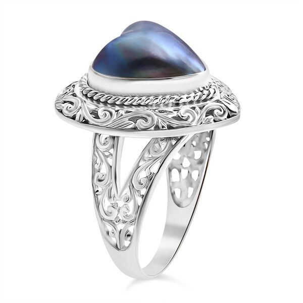 D'Joy Royal Bali - Blauer Mabe Perle Herz Ring image number 3