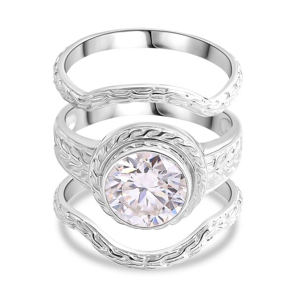 Royal Bali - D Joy Moissanit Ring 925 Silber (Gr&ouml;&szlig;e 20.00) ca. 3.51 ct