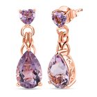 GP Amore Kollektion - Rose De France Amethyst Ohrringe, 925 Silber Roségold Vermeil ca. 6.25 ct