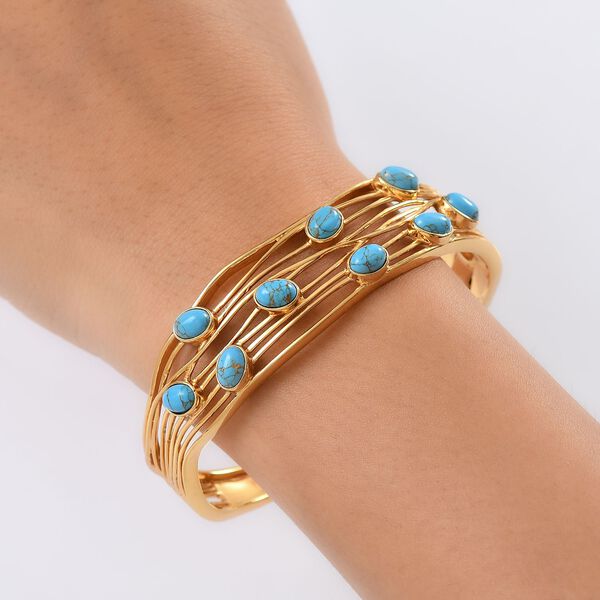 Blauer T&uuml;rkis Armreif, 19 cm - 7,74 ct. image number 2