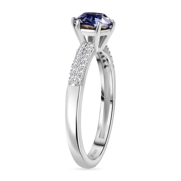 J Francis gefertigt mit SWAROVSKI- Weißer und Tansanit Swarovski Kristall Ring image number 5