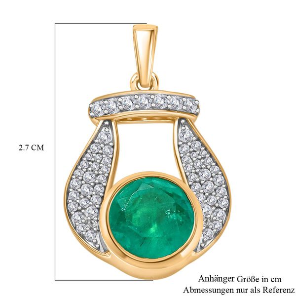 D'Joy Smaragd Triplett Quarz und Zirkon Anh&auml;nger - 3,95 ct. image number 6