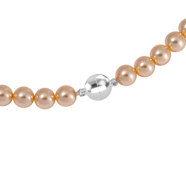 Goldene Muschelkernperle Halskette ca. 50 cm Reiner Edelstahl image number 4