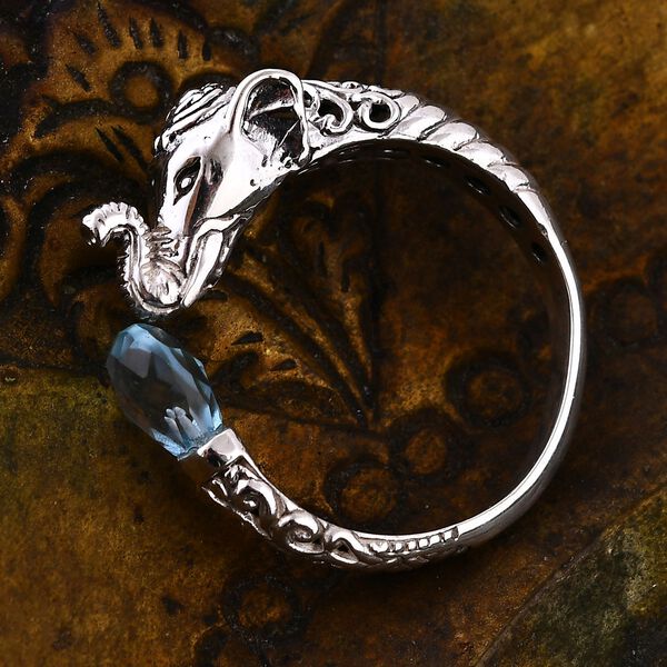 Royal Bali Kollektion - Himmelblauer Topas Ring - 1,70 ct. image number 2