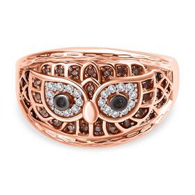 GP Italian Garden Kollektion - Mehrfarbiger Diamant und blauer Saphir-Eulen-Ring - 0,33 ct.