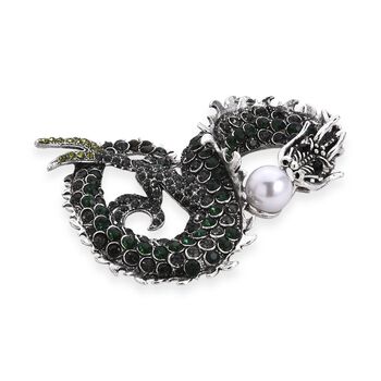 Kunststoff Perle, Mehrfarbiger Kristall Brosche Antik-silber-Plattierung